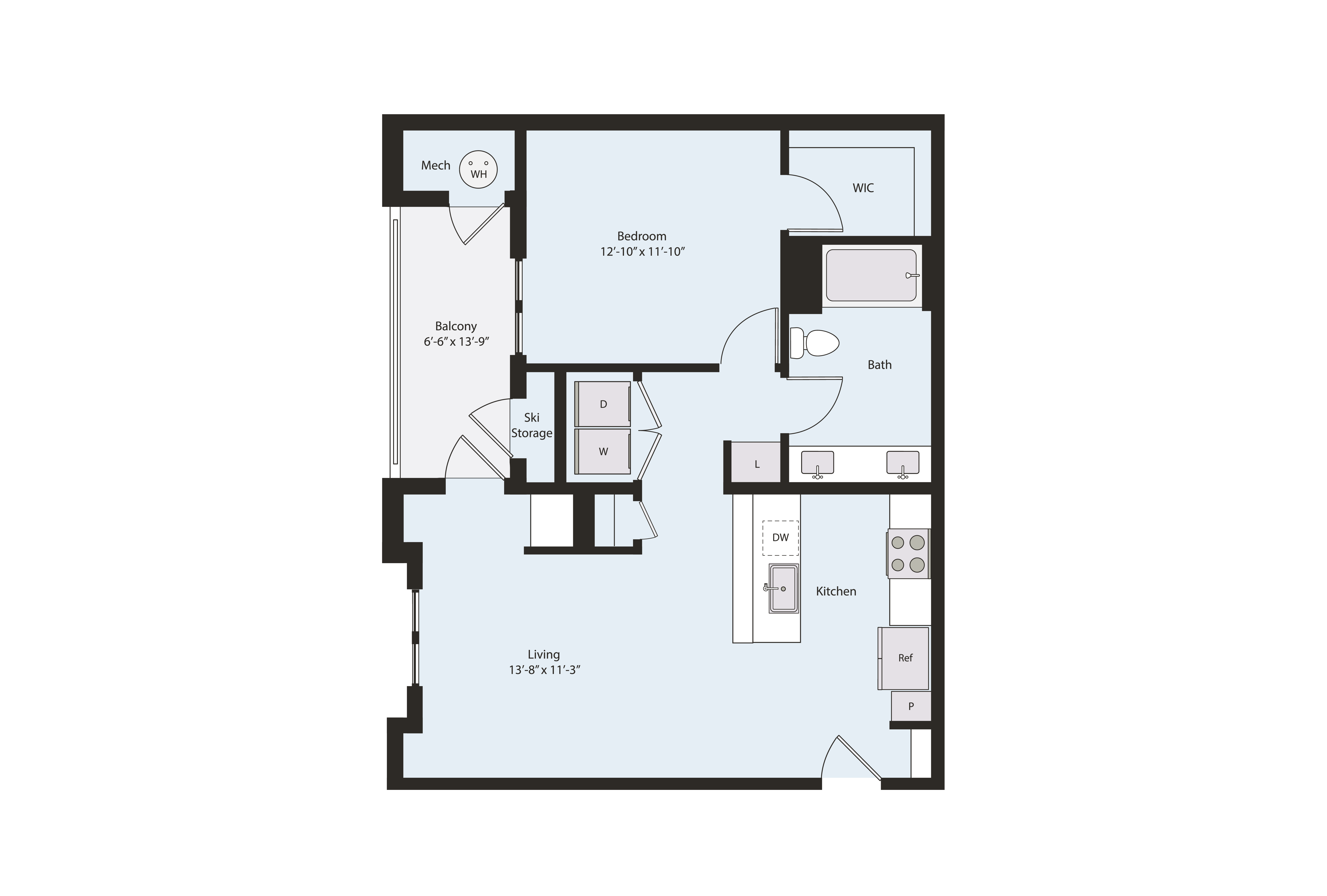 Floor plan layout diagram for A2-1-3